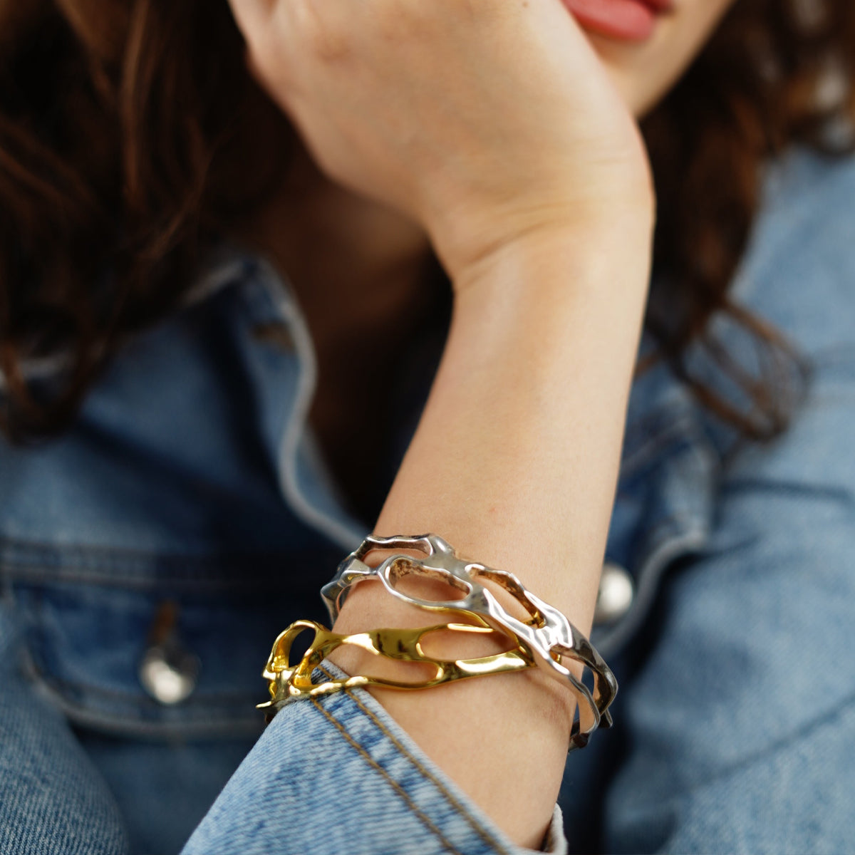 Molten Silver Bangle