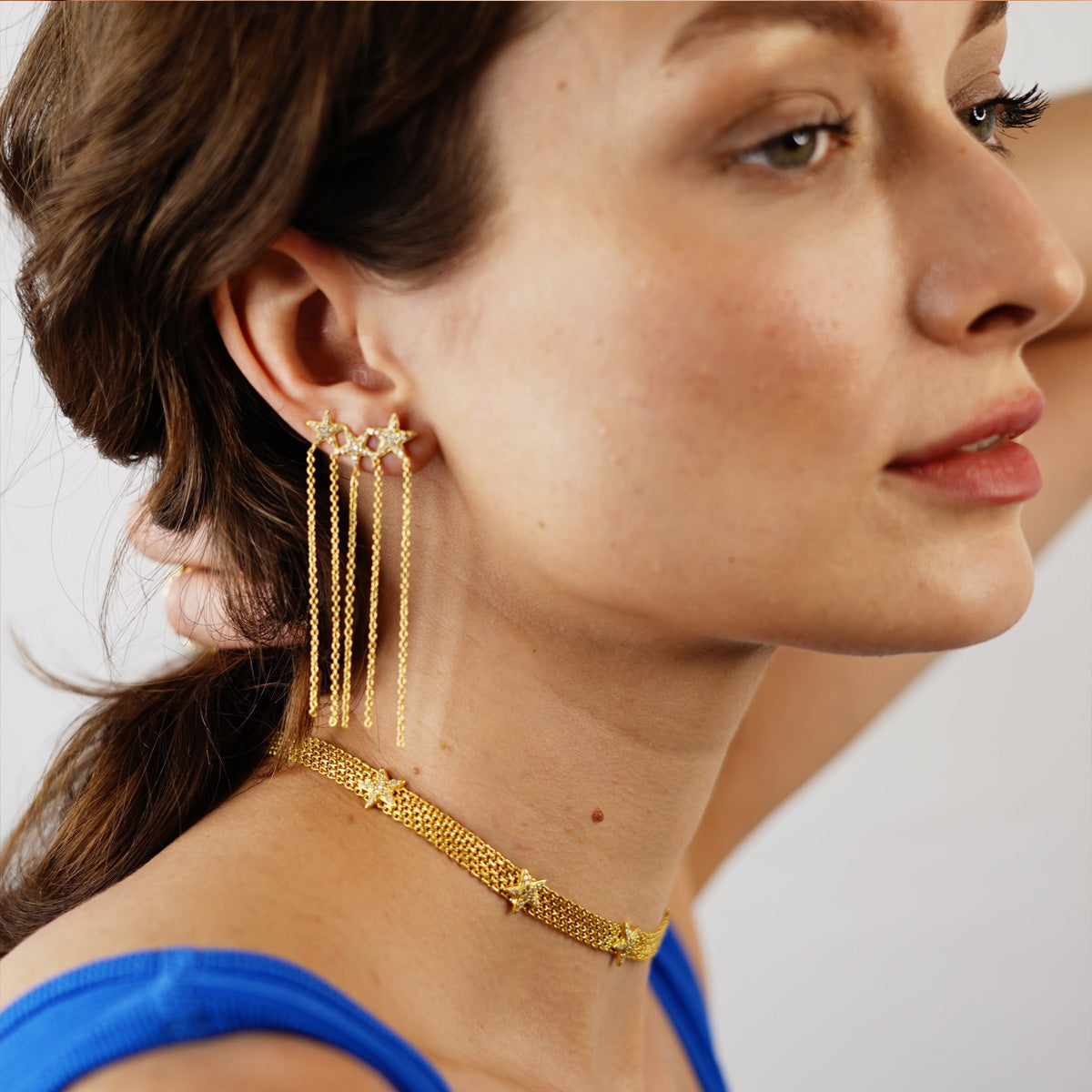 Flat Chain Star Choker