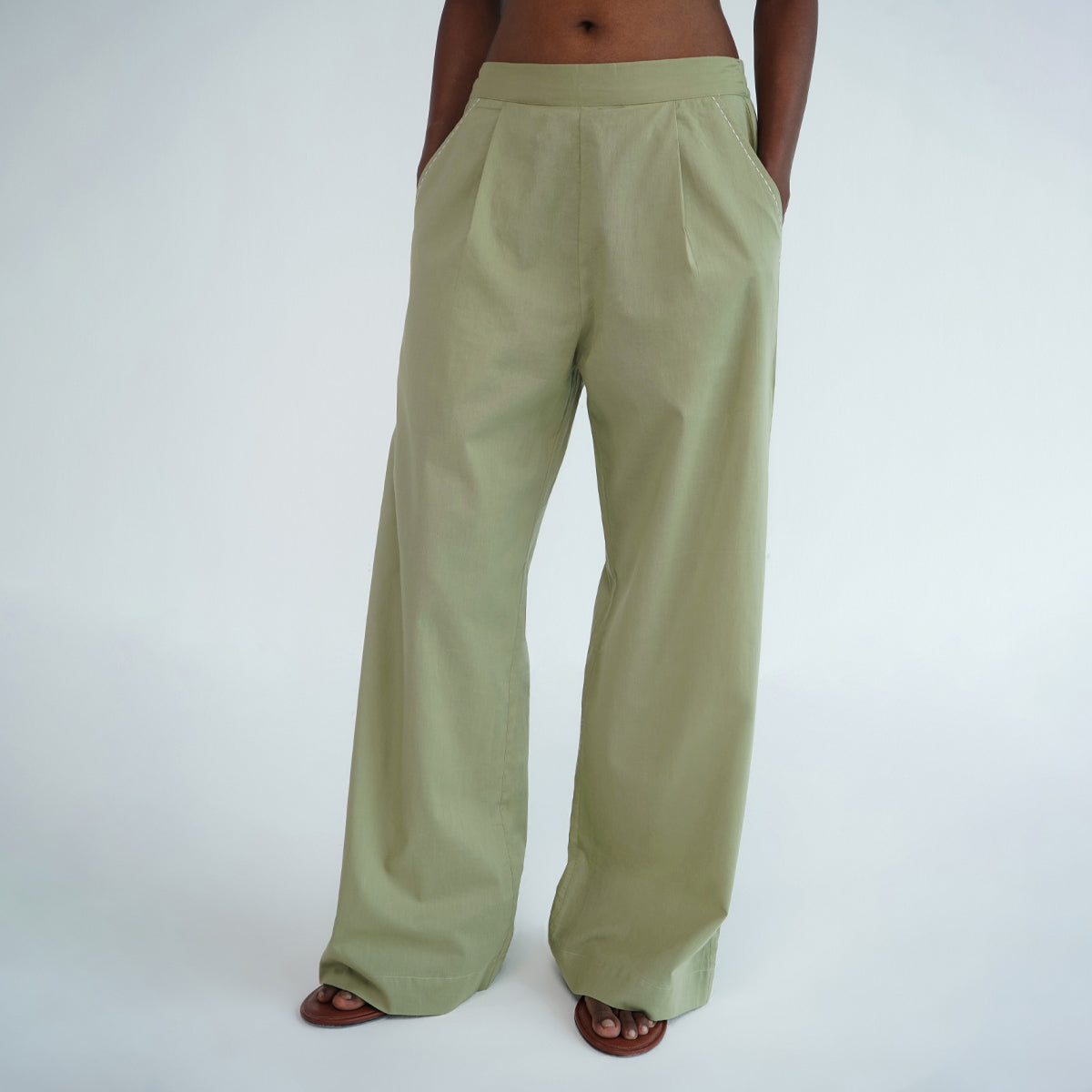 Easy Fit Pants - Sage Green