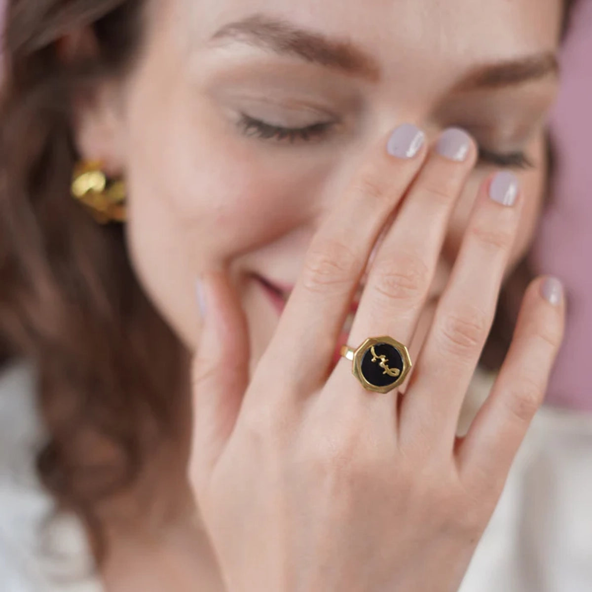 Sabr Black Onyx Ring - Adjustable