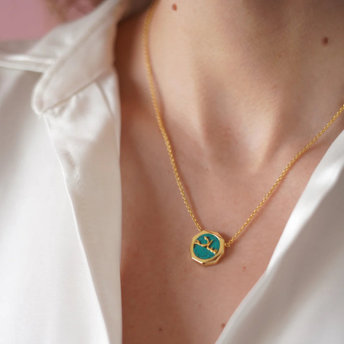 Peace Blue Turquoise Necklace