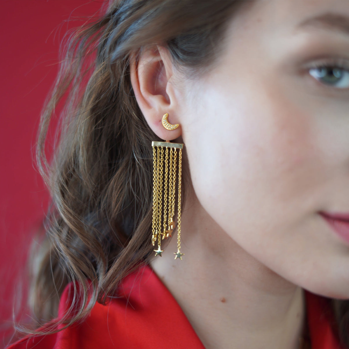 Starry Ear Jacket Earrings