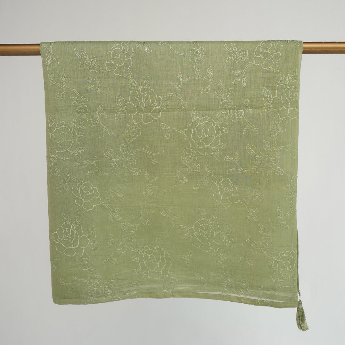 Wildflower Dupatta - Sage Green