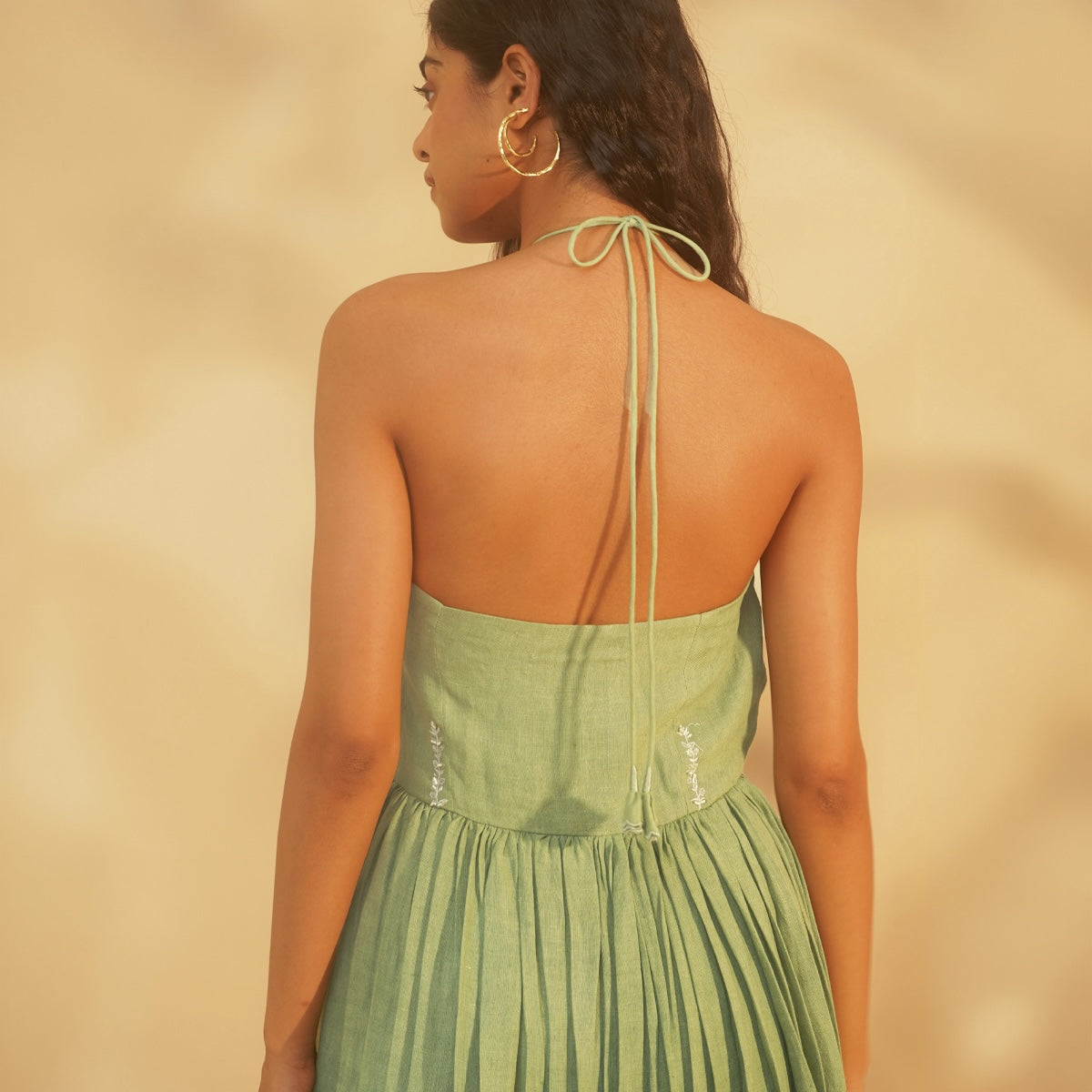 Titli Halter Dress - Sage Green