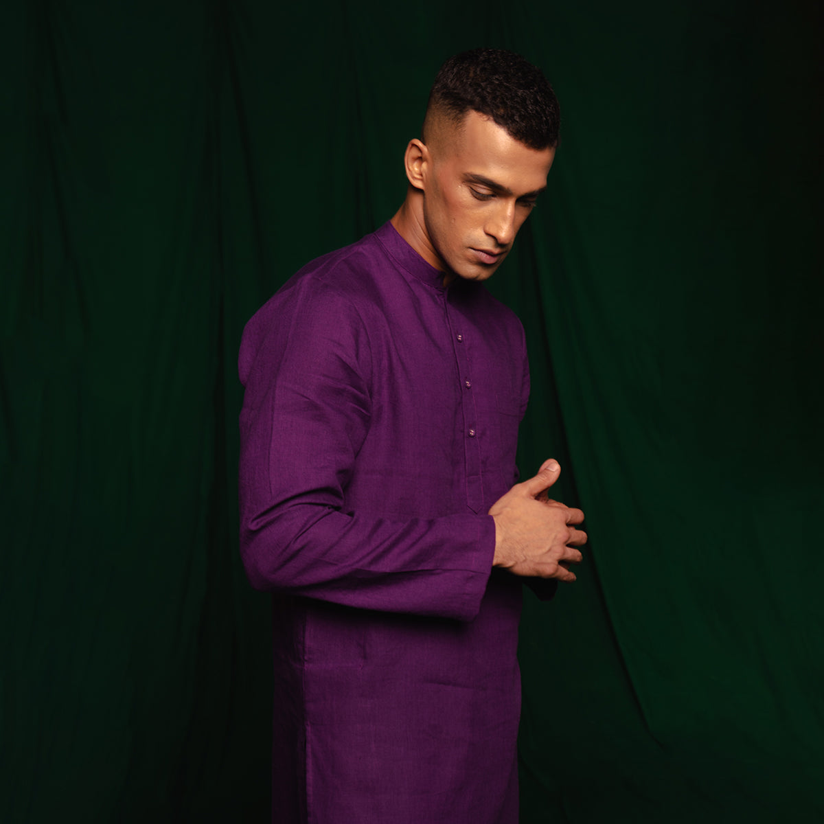 Violet Linen Men's Kurta Set