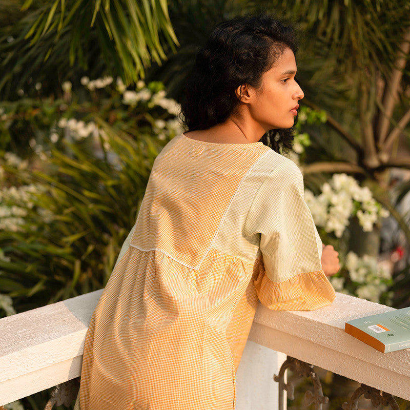 Cotton Dresses for Women | Hand Embroidered | Yarn-Dyed | Yellow