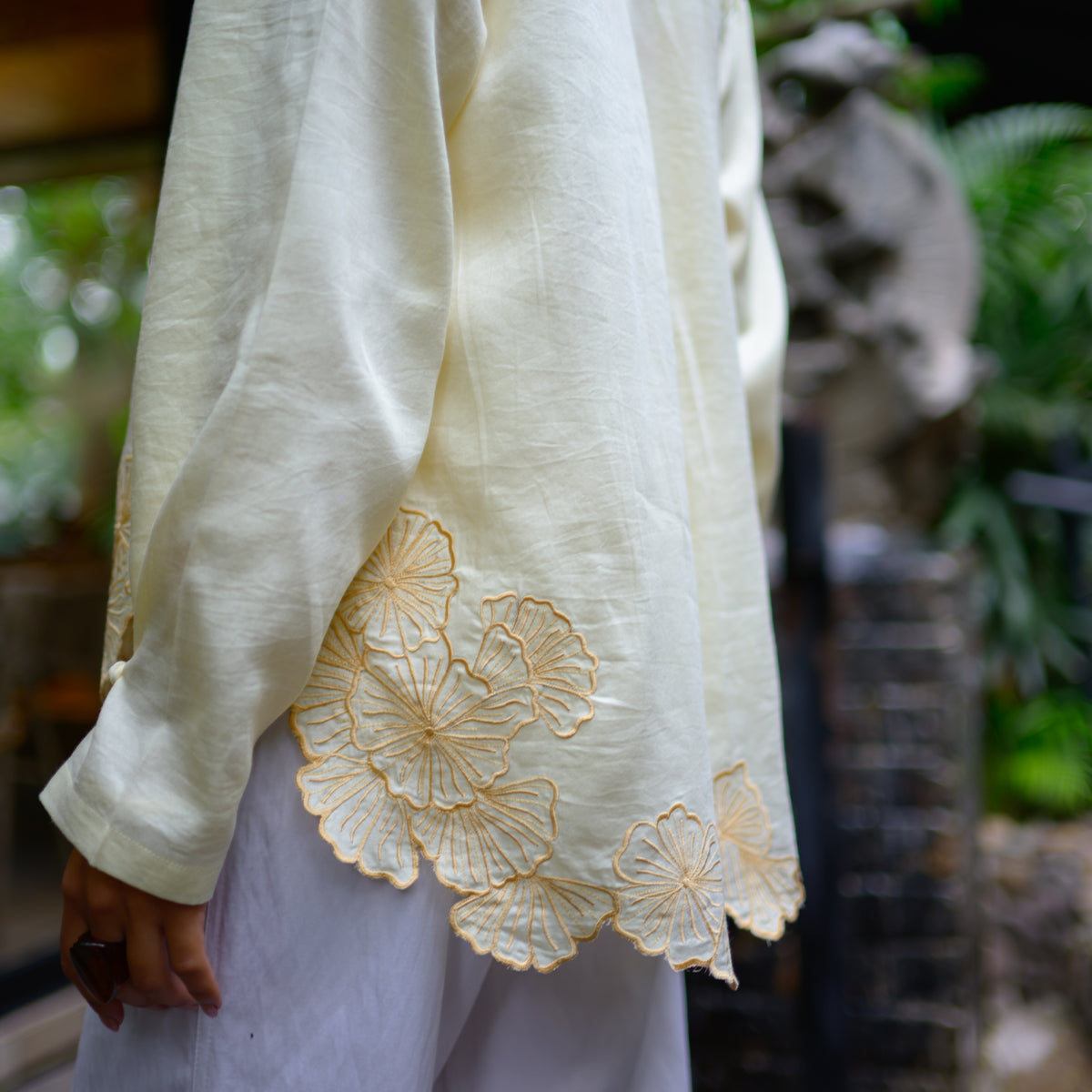 Butter Yellow Garden Floral Shirt