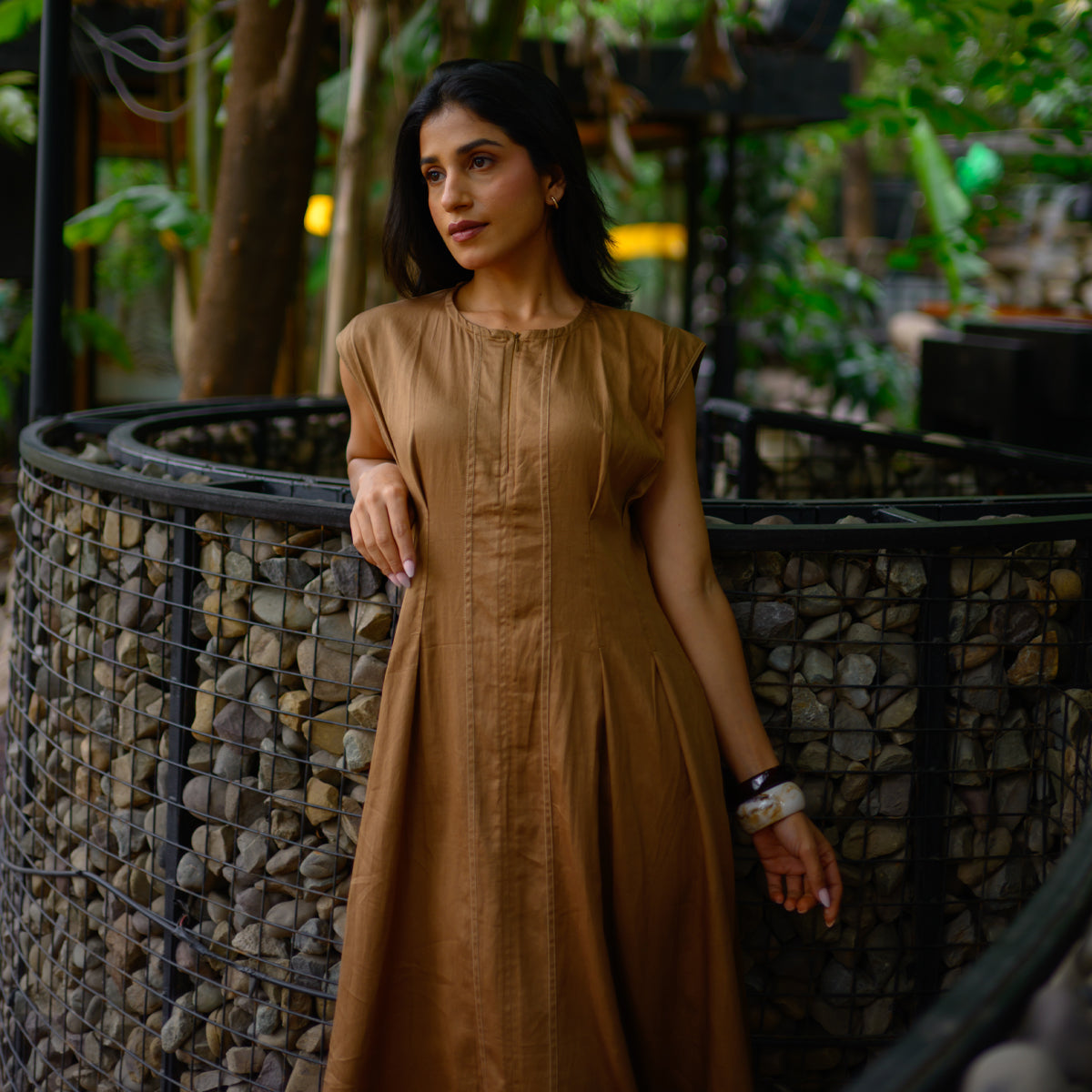 Olive Daybreak Zipper Maxi Dress