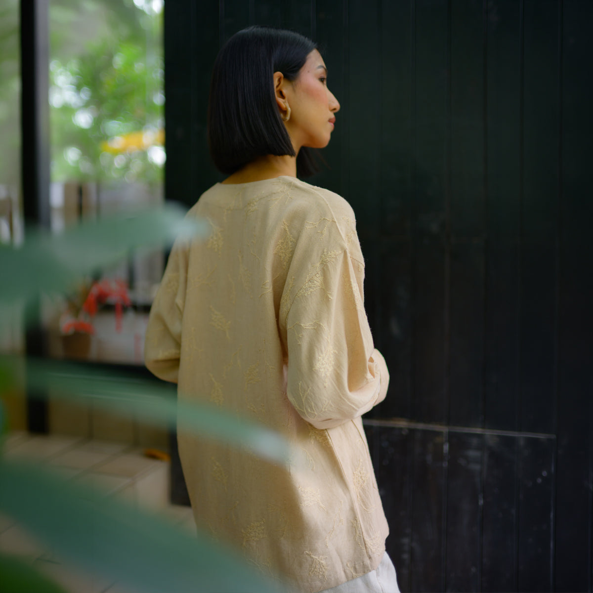 Beige Dusk Embroidered Shirt