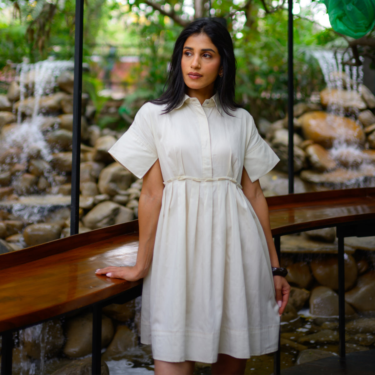 Cloud White Sunstep Short Dress