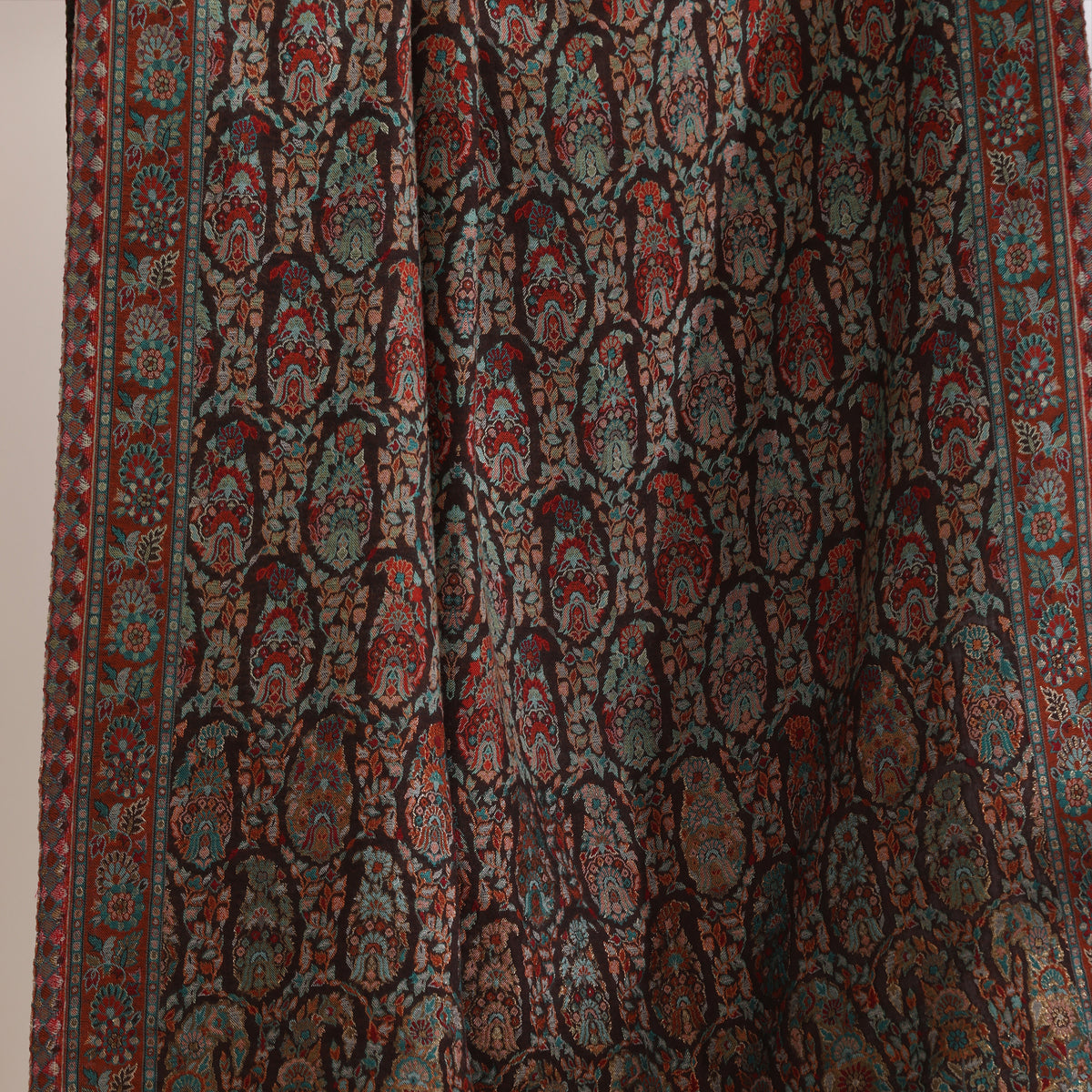 Nagma Woven Allover Jamawar Black-Multi