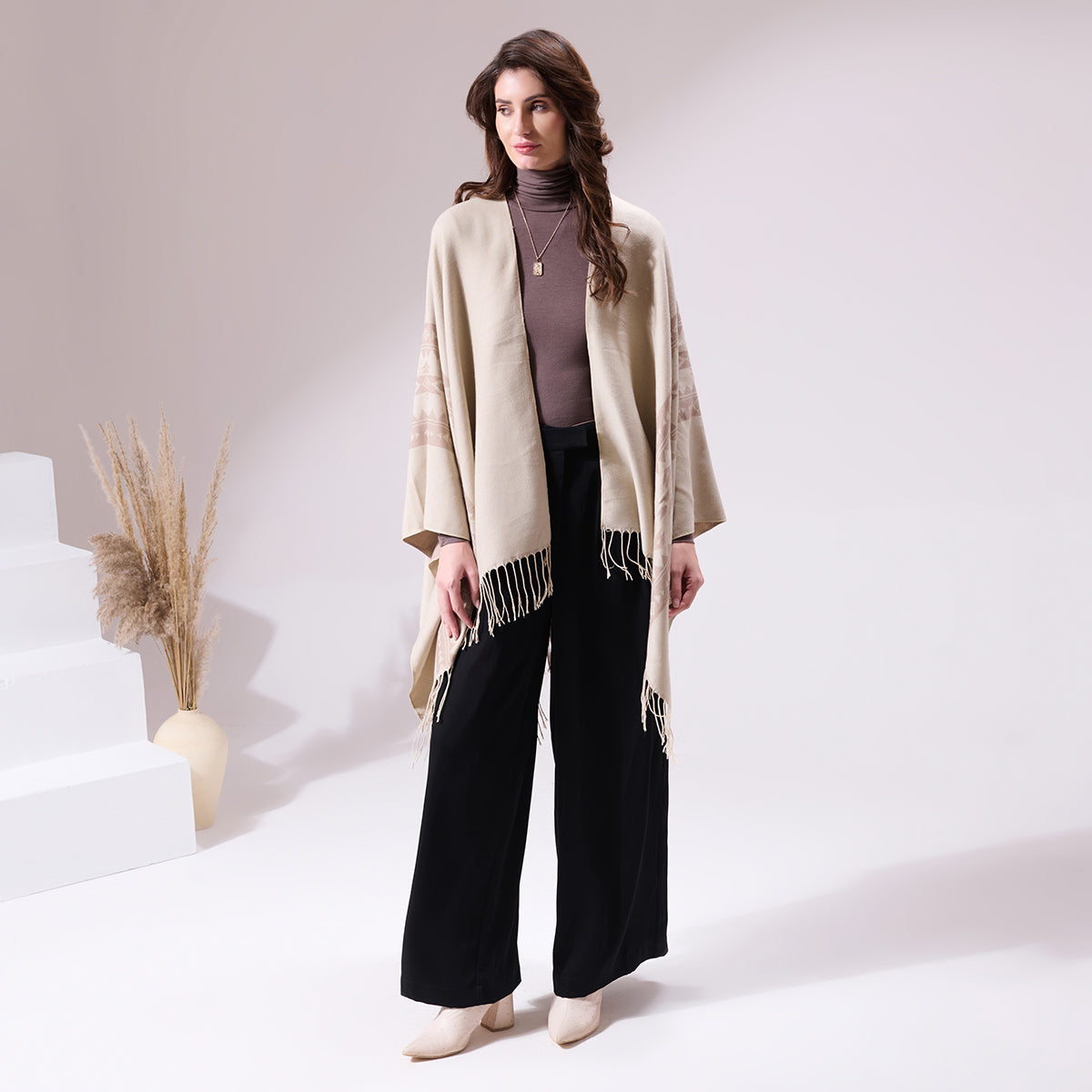 Charles Beige Heritage Cashmere Cape