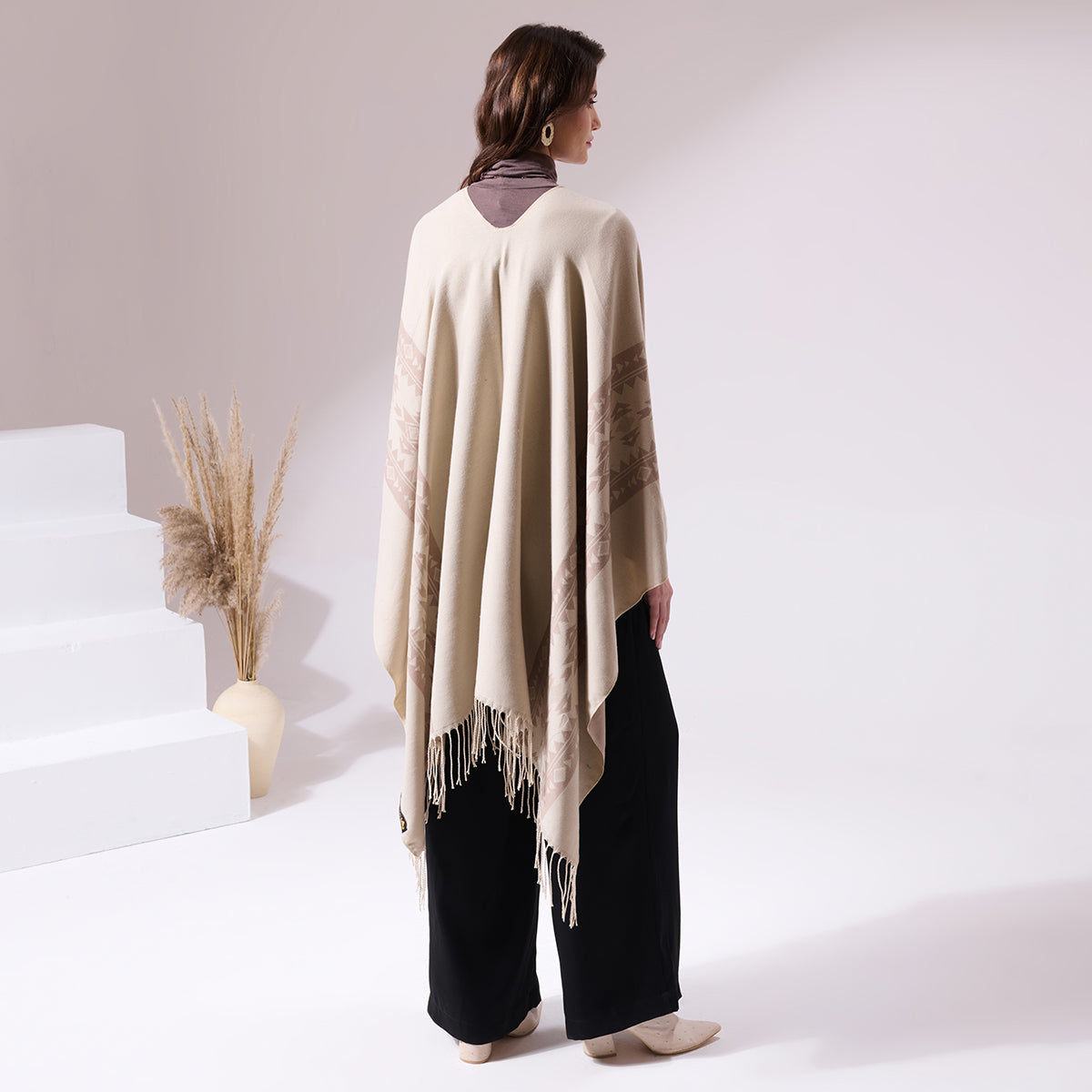 Charles Beige Heritage Cashmere Cape