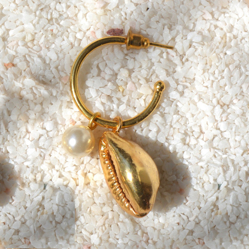 Cowrie Earrings | Gold Plated