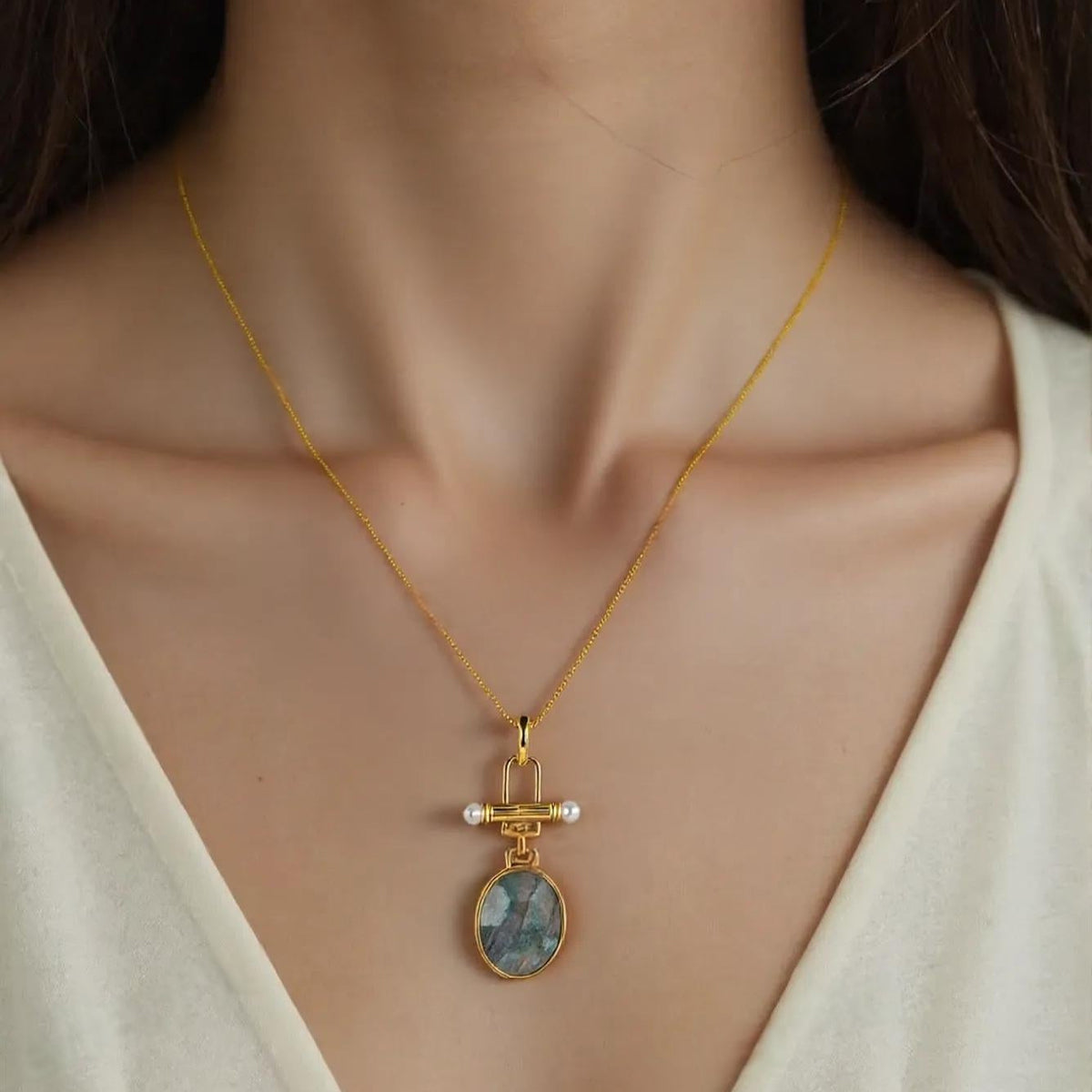 Earth Element Moss Agate Necklace