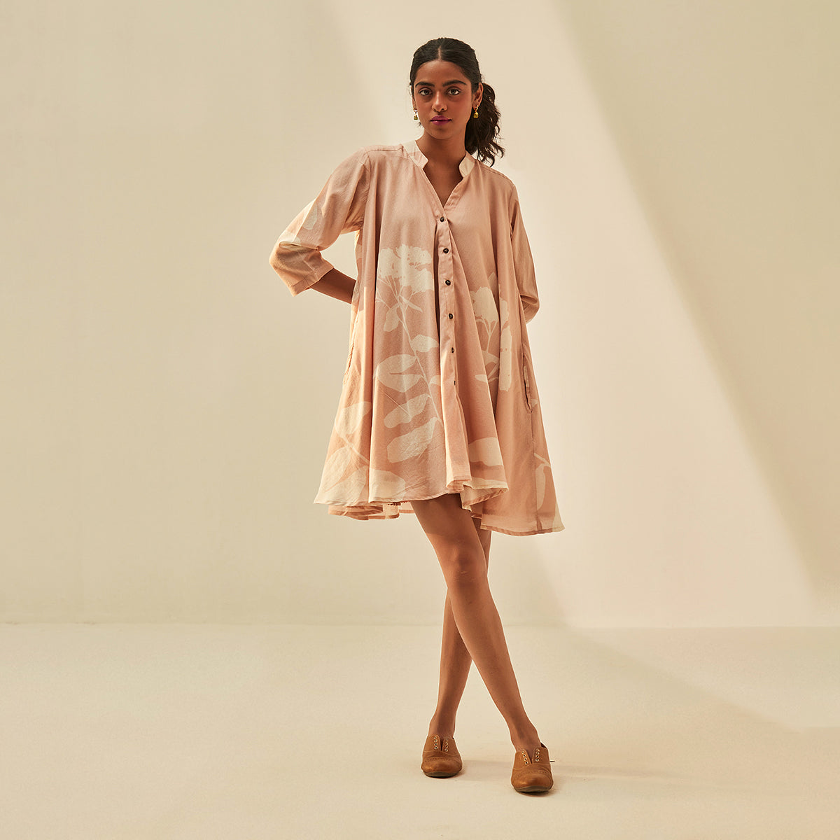 Dusky Pink Shirtdress