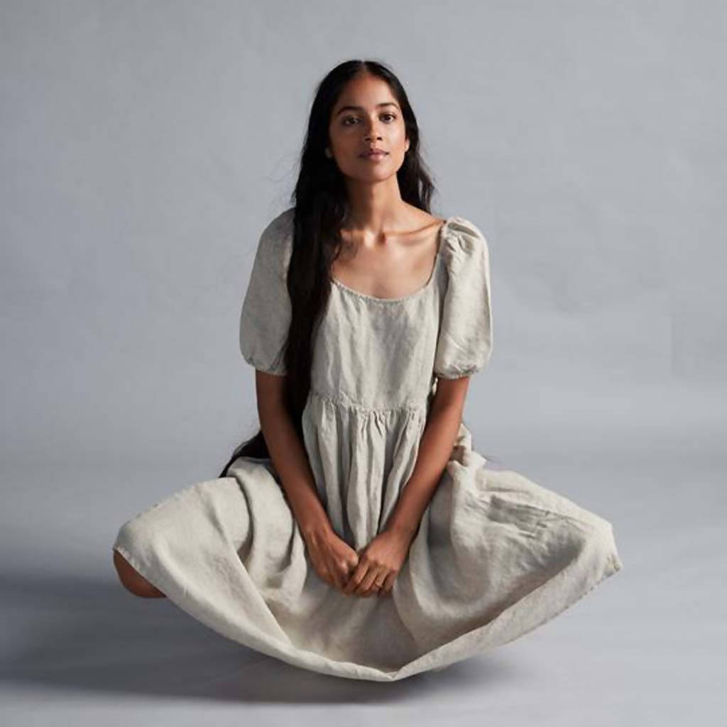 Linen Farm Dress | Ecru