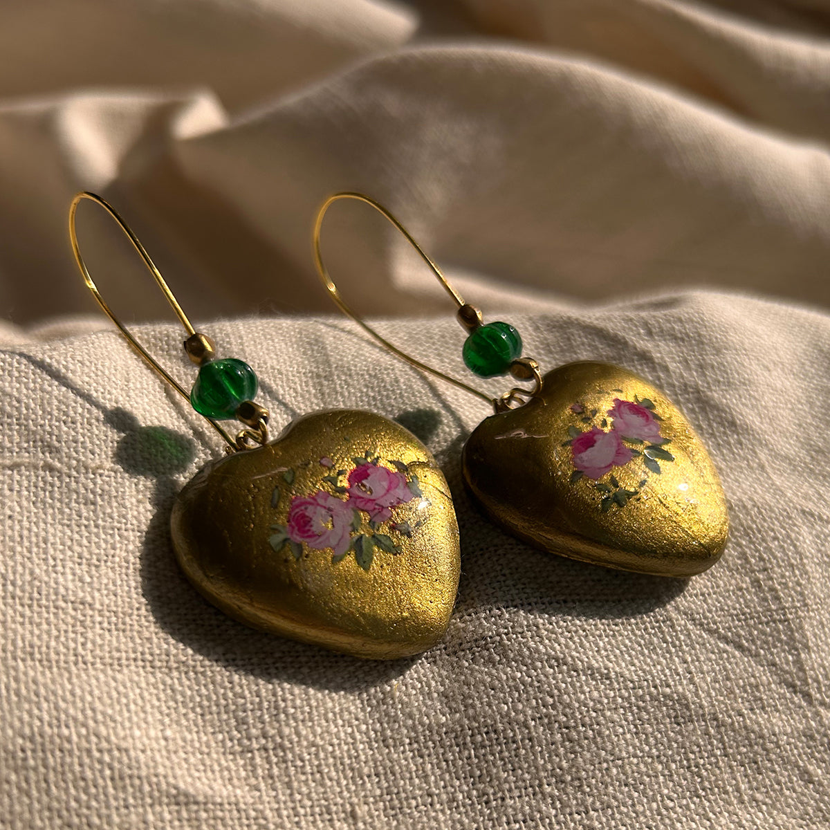 Golden Heart-Throb Earrings