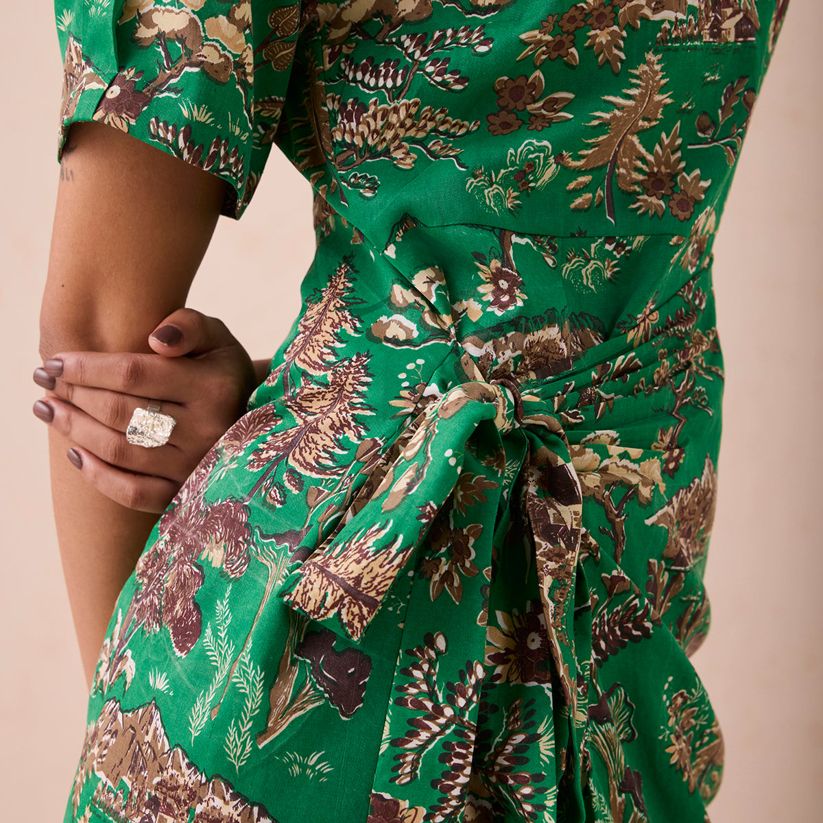 Green Fields Tencel Wrap Dress