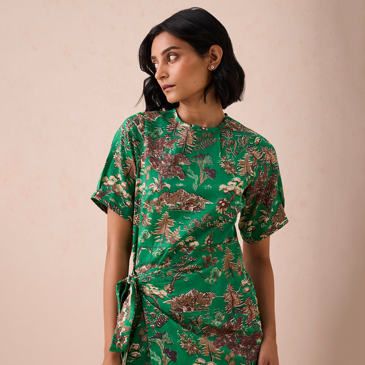 Green Fields Tencel Wrap Dress