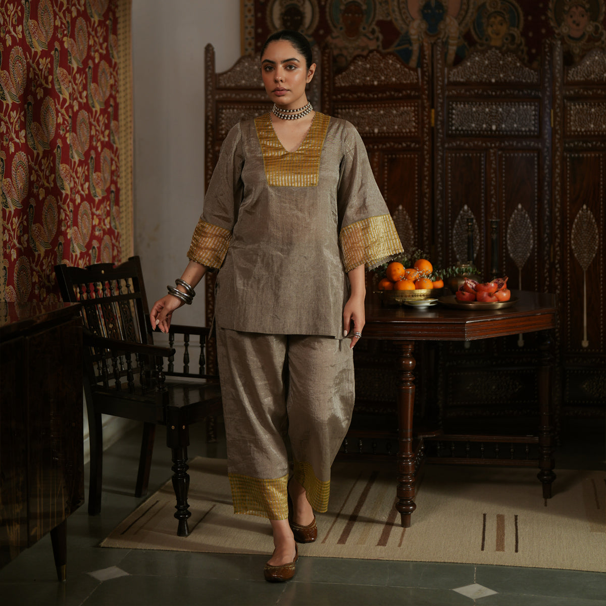 Aurum Kurta Set | Sufa/ Chartreuse