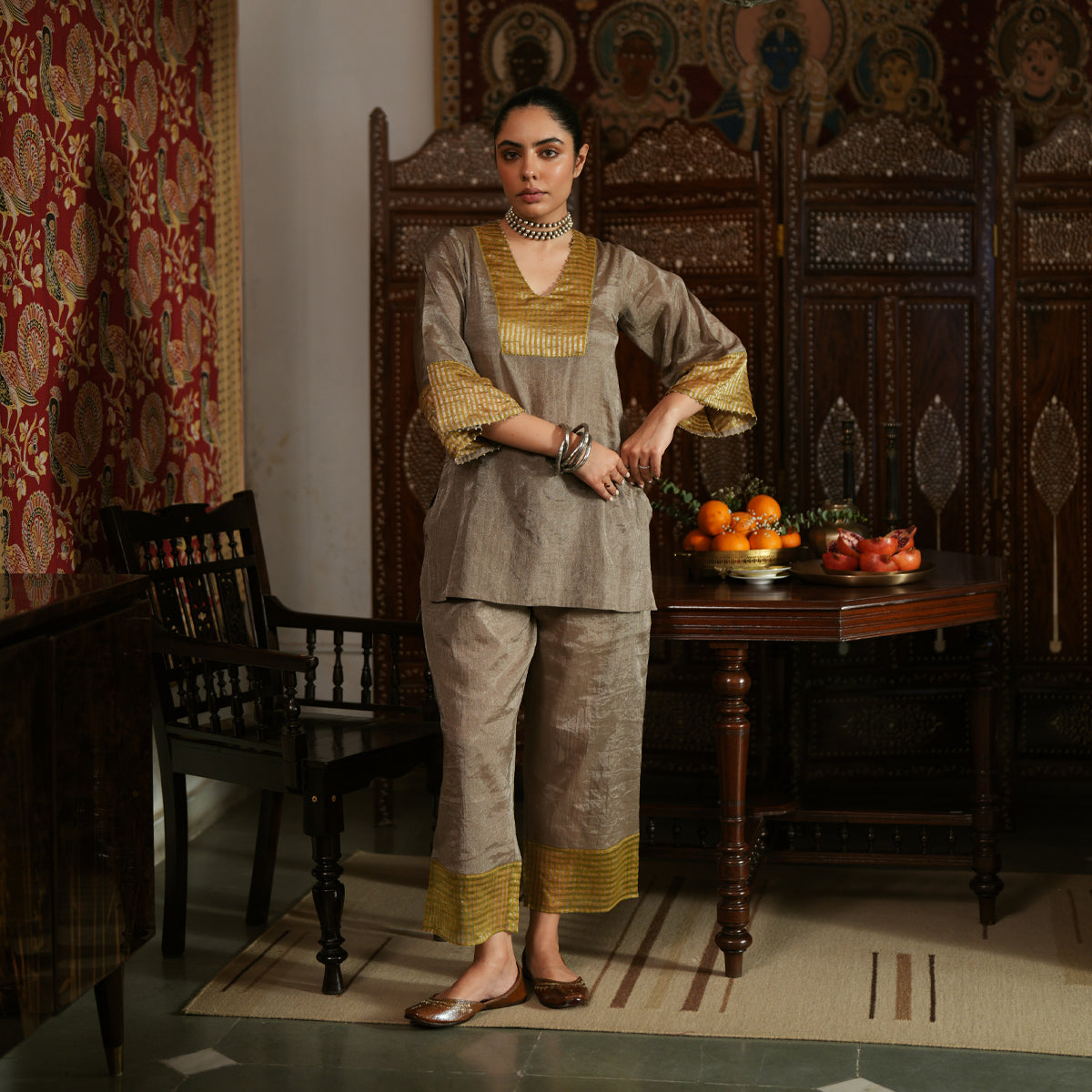 Aurum Kurta Set | Sufa/ Chartreuse
