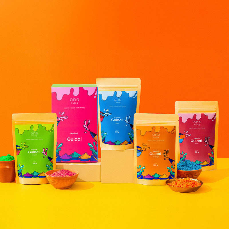 Herbal Holi Colours Box | Pack of 4 | Skin-friendly