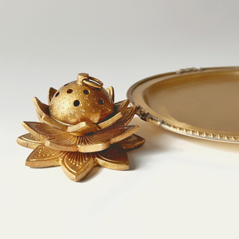 Lotus Brass Dhoop Daani | 1.5 Inch