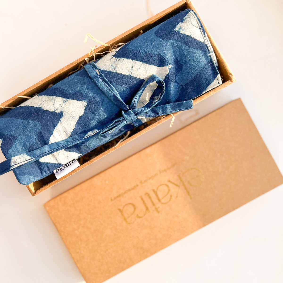 Roll Up Case - Indigo Chevron