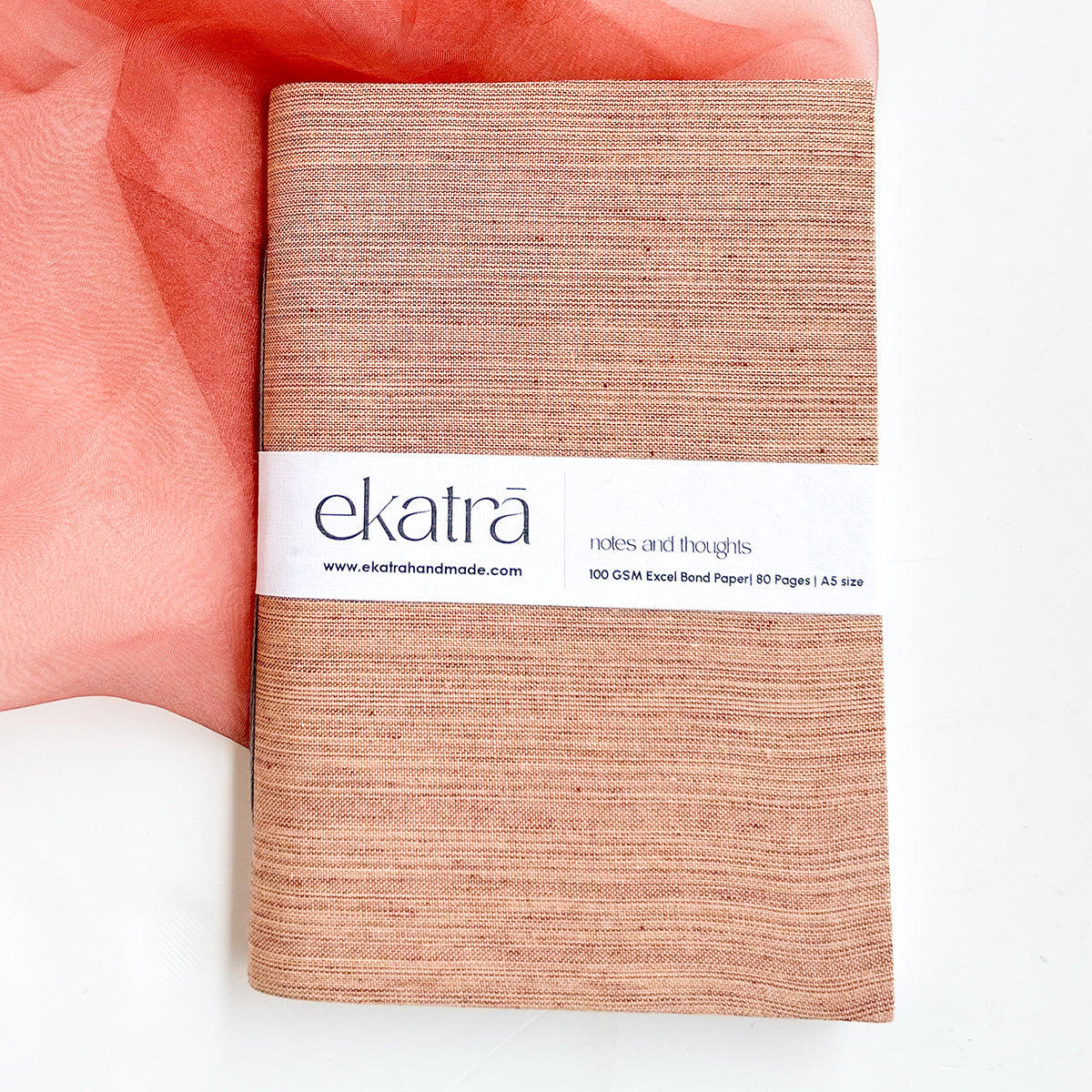 Handcrafted Sustainable A5 Unruled 100 GSM paper Journal by Ekatra - Solid beige