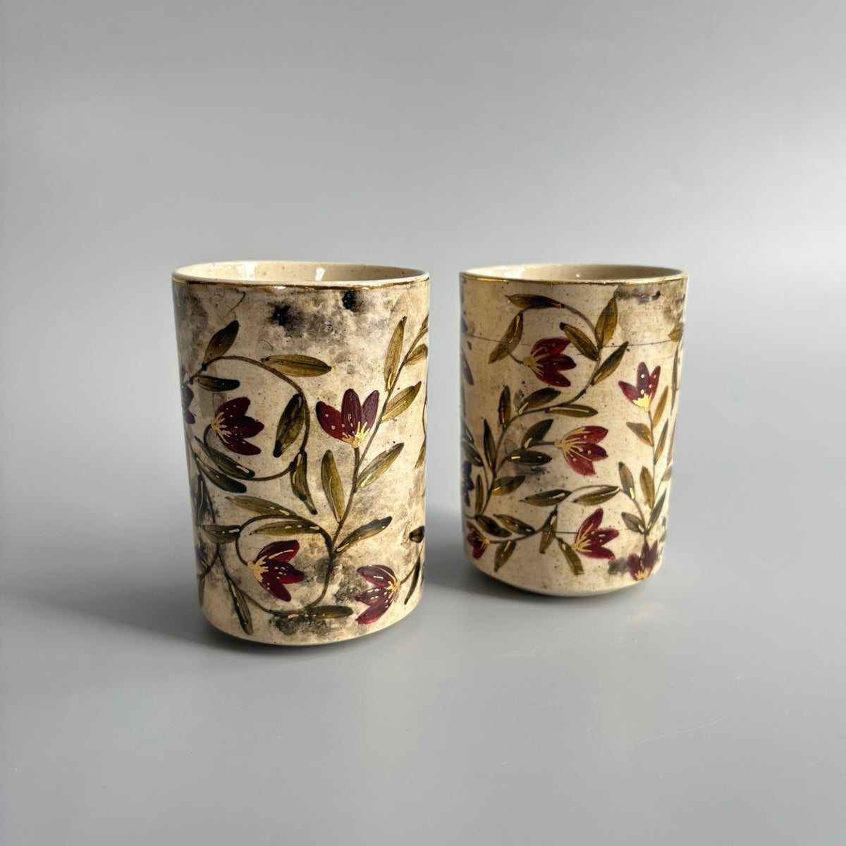 Mughal Wine Glasses Red & Green - Red & Green Set Of 2