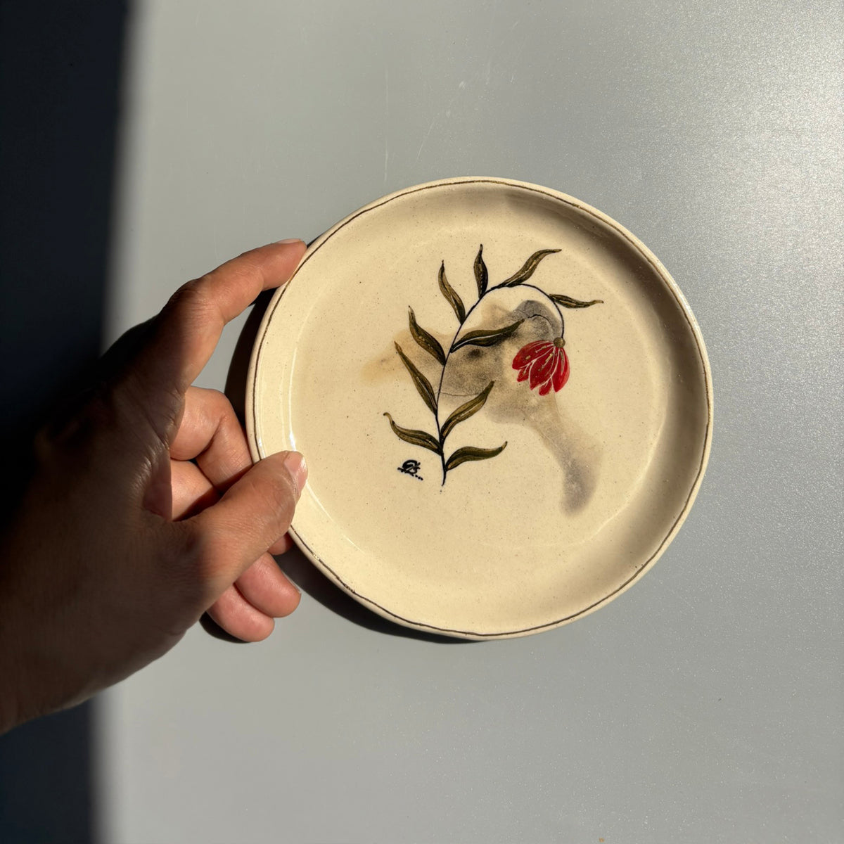 Mughal 6 Inches Plates Red - Red Set Of 2