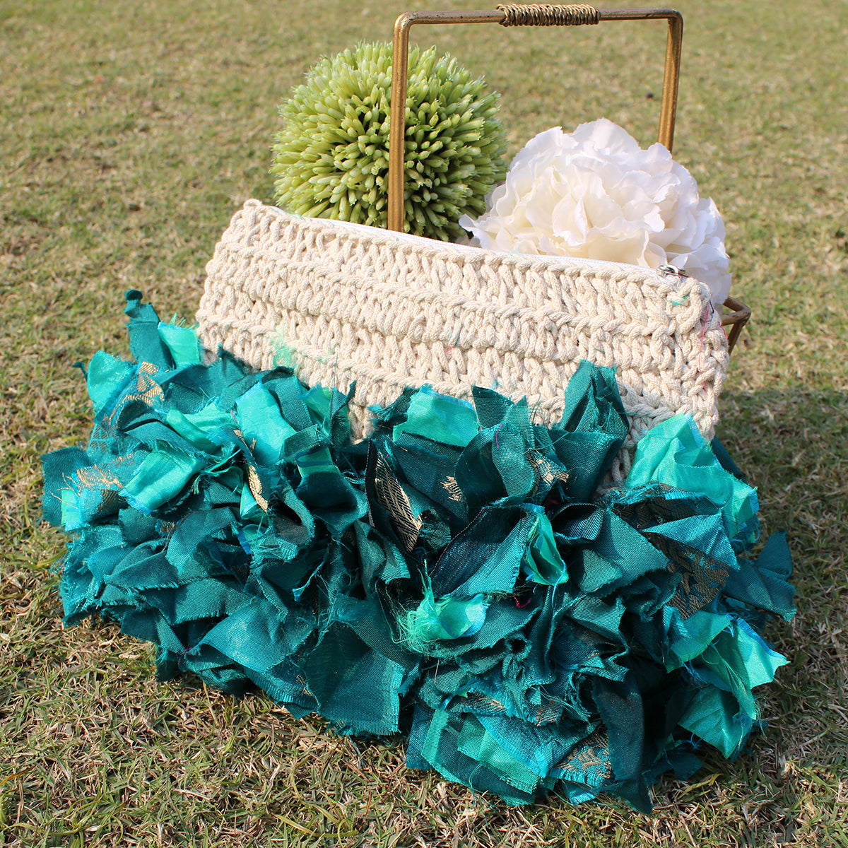 Katran Crochet Pouch-Green