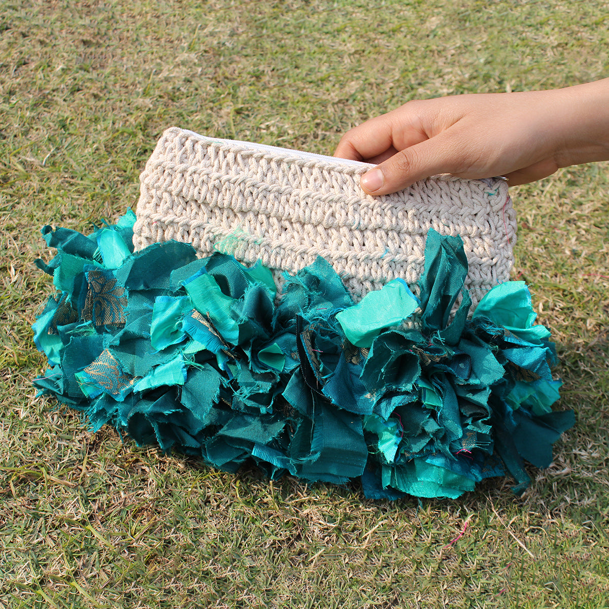 Katran Crochet Pouch-Green