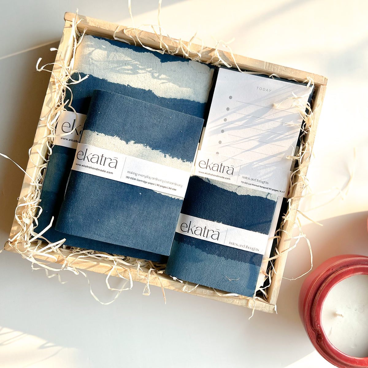 Stationery Loaded Gift hamper personalized by Ekatra Loaded Gift Box - Indigo Stripes