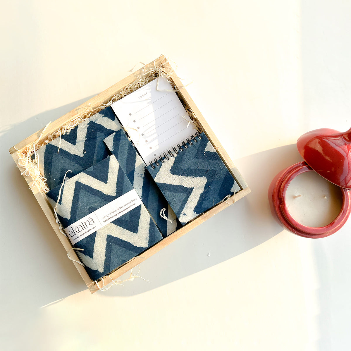 Stationery Loaded Gift hamper personalized by Ekatra Loaded Gift Box - Indigo Chevron