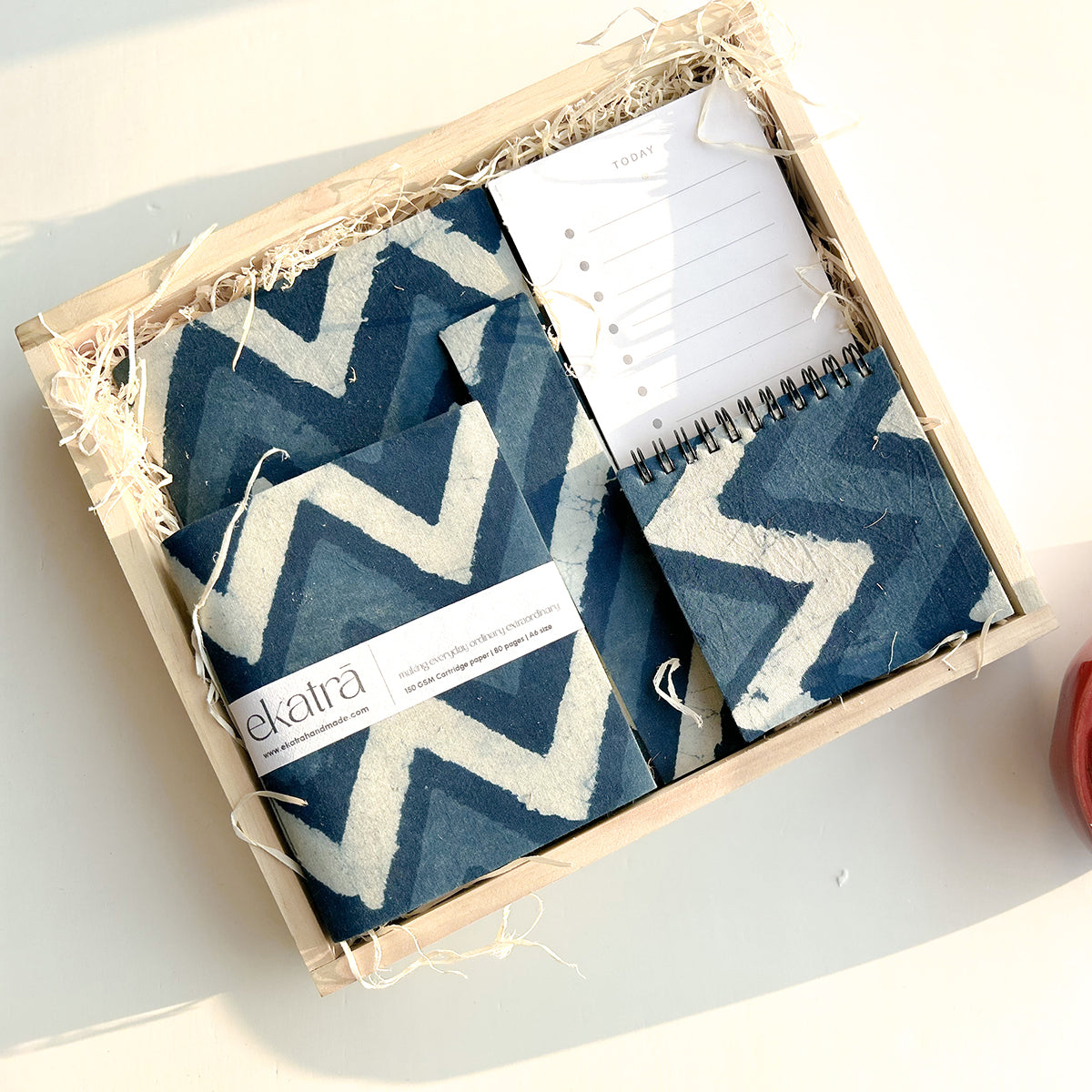 Stationery Loaded Gift hamper personalized by Ekatra Loaded Gift Box - Indigo Chevron