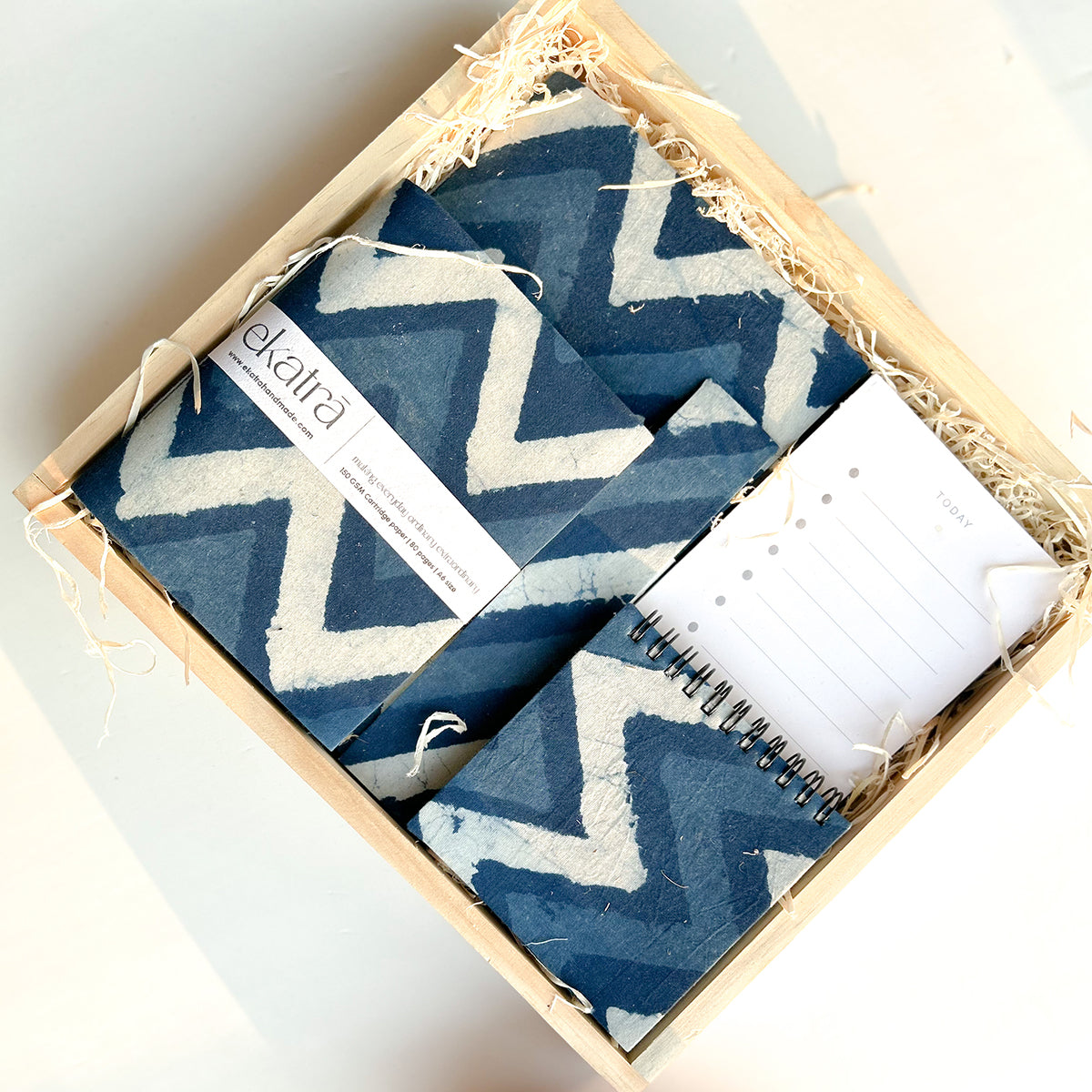 Stationery Loaded Gift hamper personalized by Ekatra Loaded Gift Box - Indigo Chevron