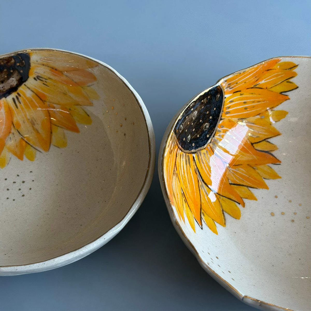 Sunflower Tapas Bowl - Beige & Yellow Set Of 2