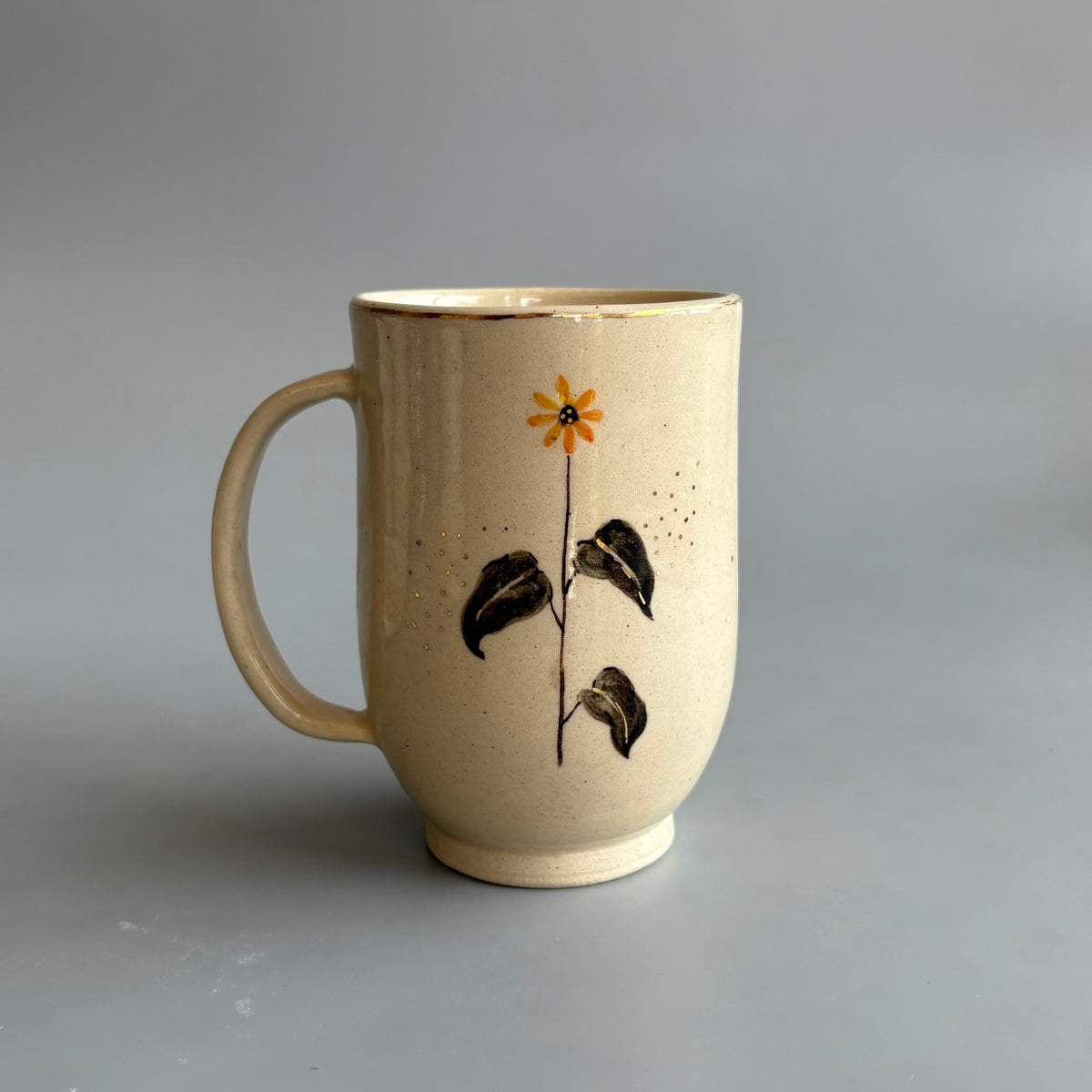 Sunflower Large Mug - Beige & Yellow | Single