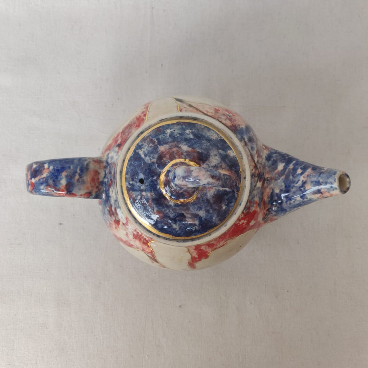 Lily Kettle | Handmade And Hand painted Kettle | Finished In 22 Carat Gold