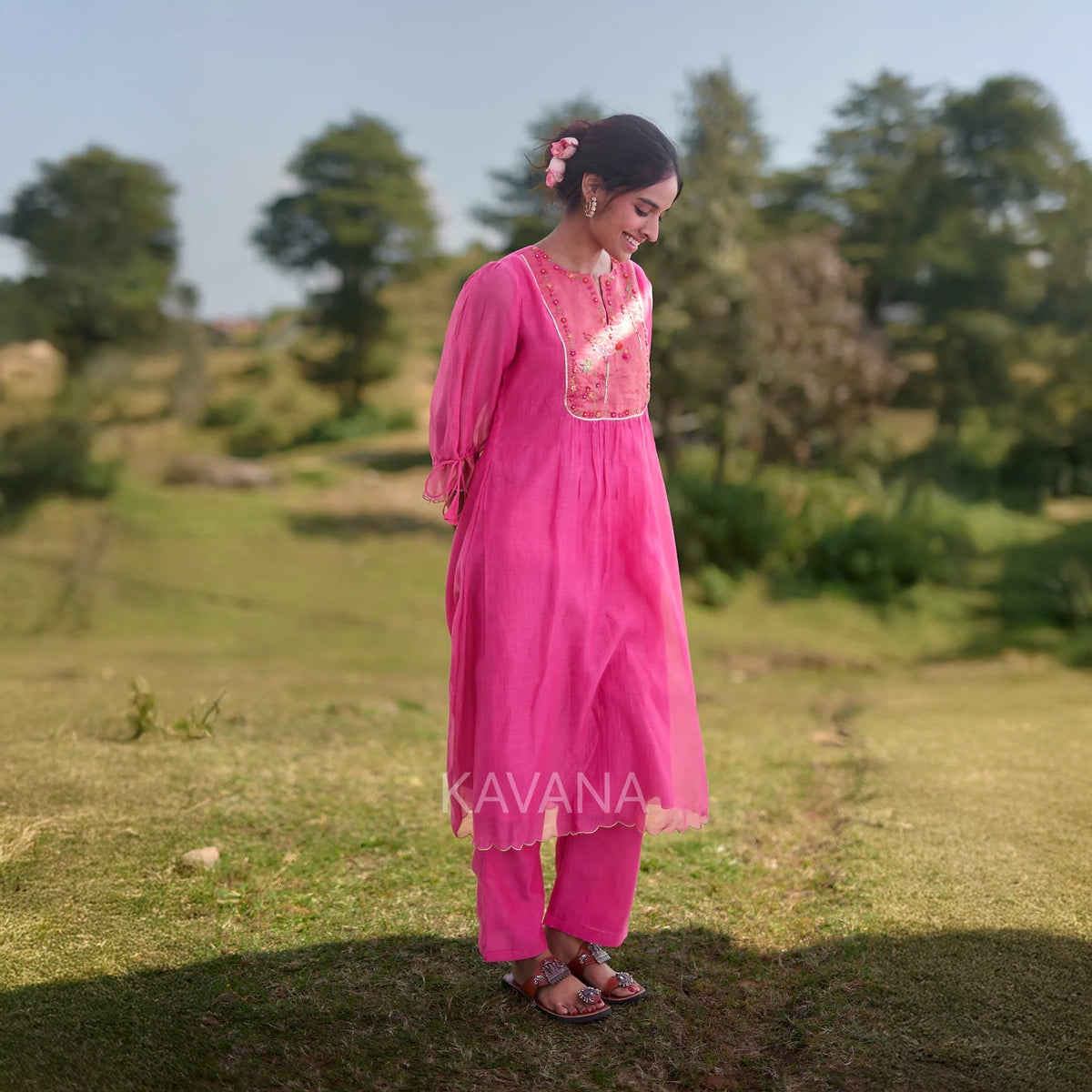 Heer Chanderi Kurta Set