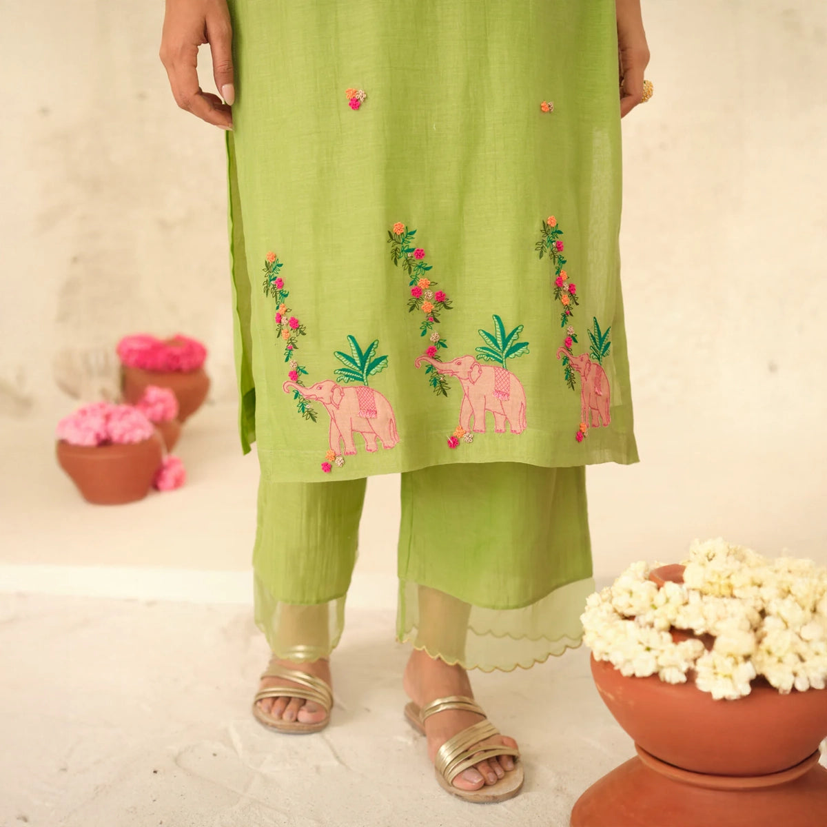 Numani Chanderi Kurta Set