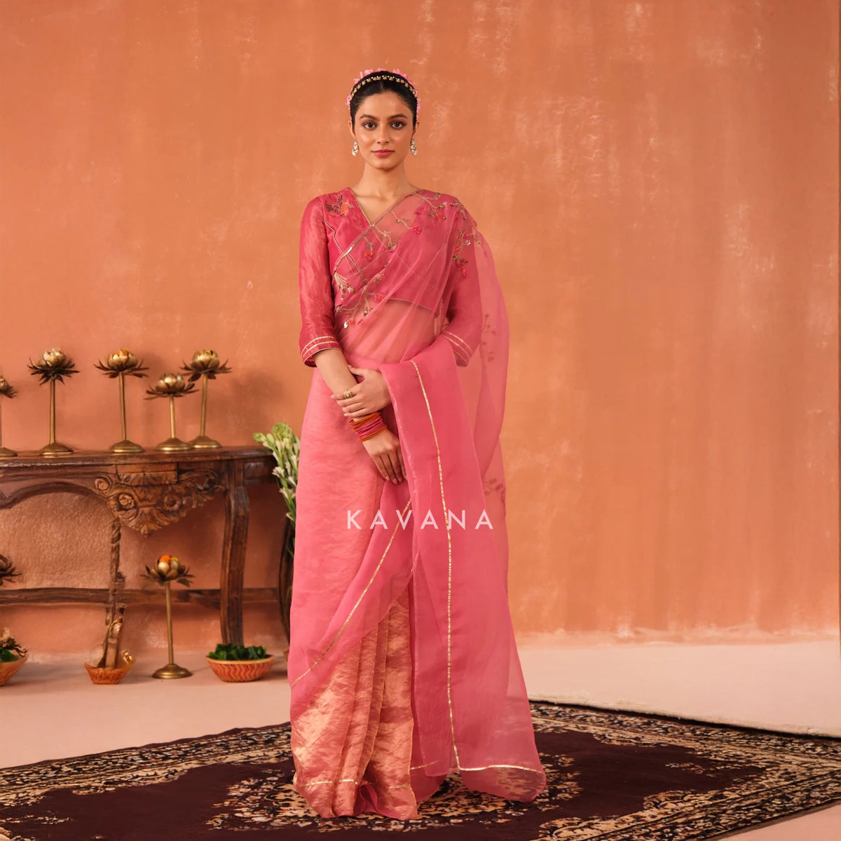 Pankhuri Organza Sari