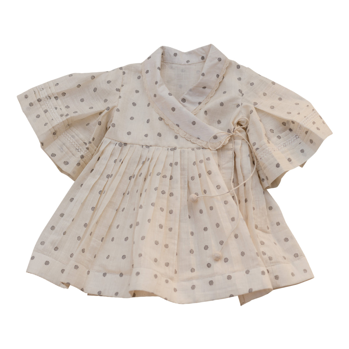 Mini Grey Polka Wrap Dress