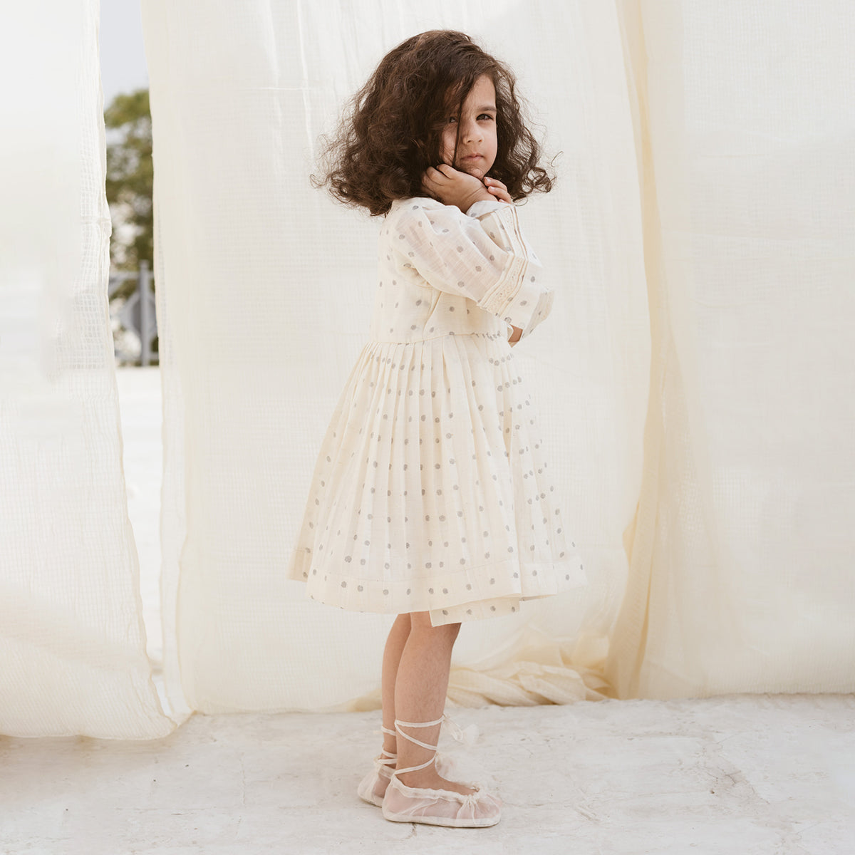 Mini Grey Polka Wrap Dress