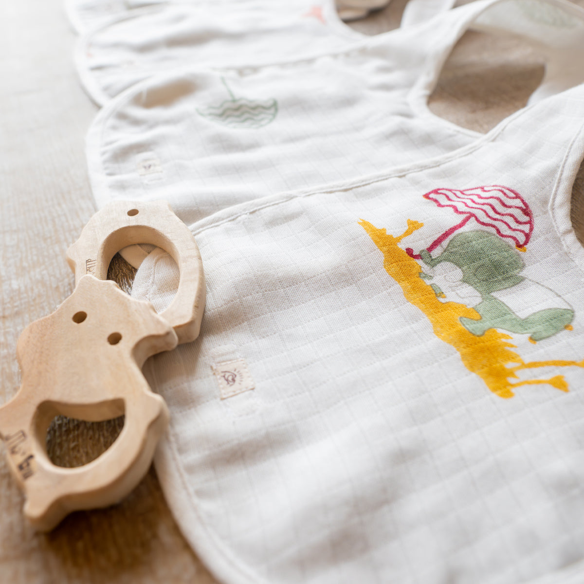 Organic Muslin Baby Bib - Elle | Multi
