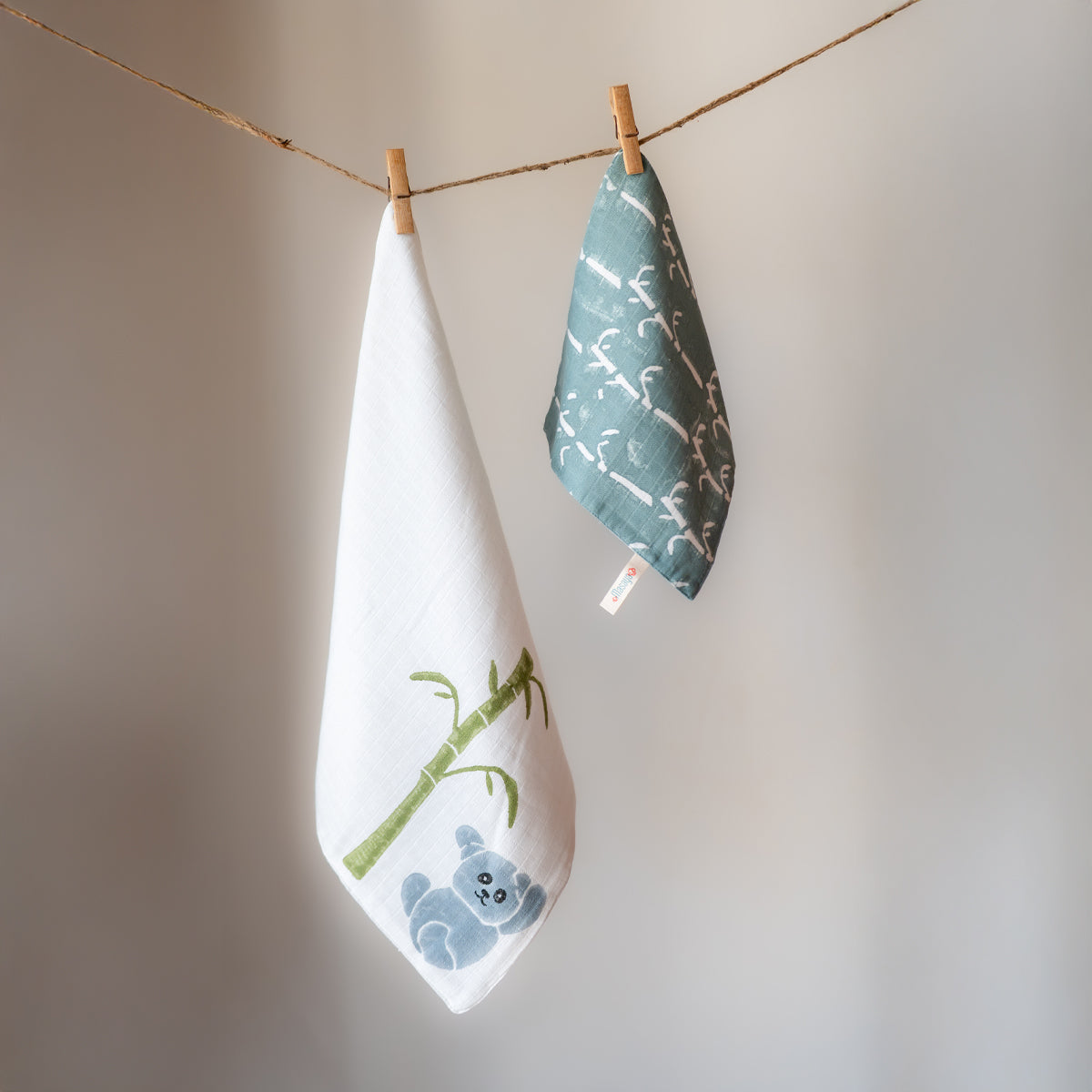 Baby Wash Cloth | Organic Muslin | Koala Purple | Set of 2