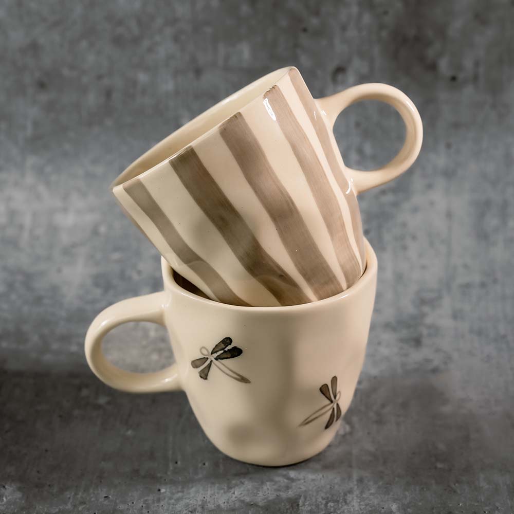 Midnight Dragonfly Mugs (Set Of 2)