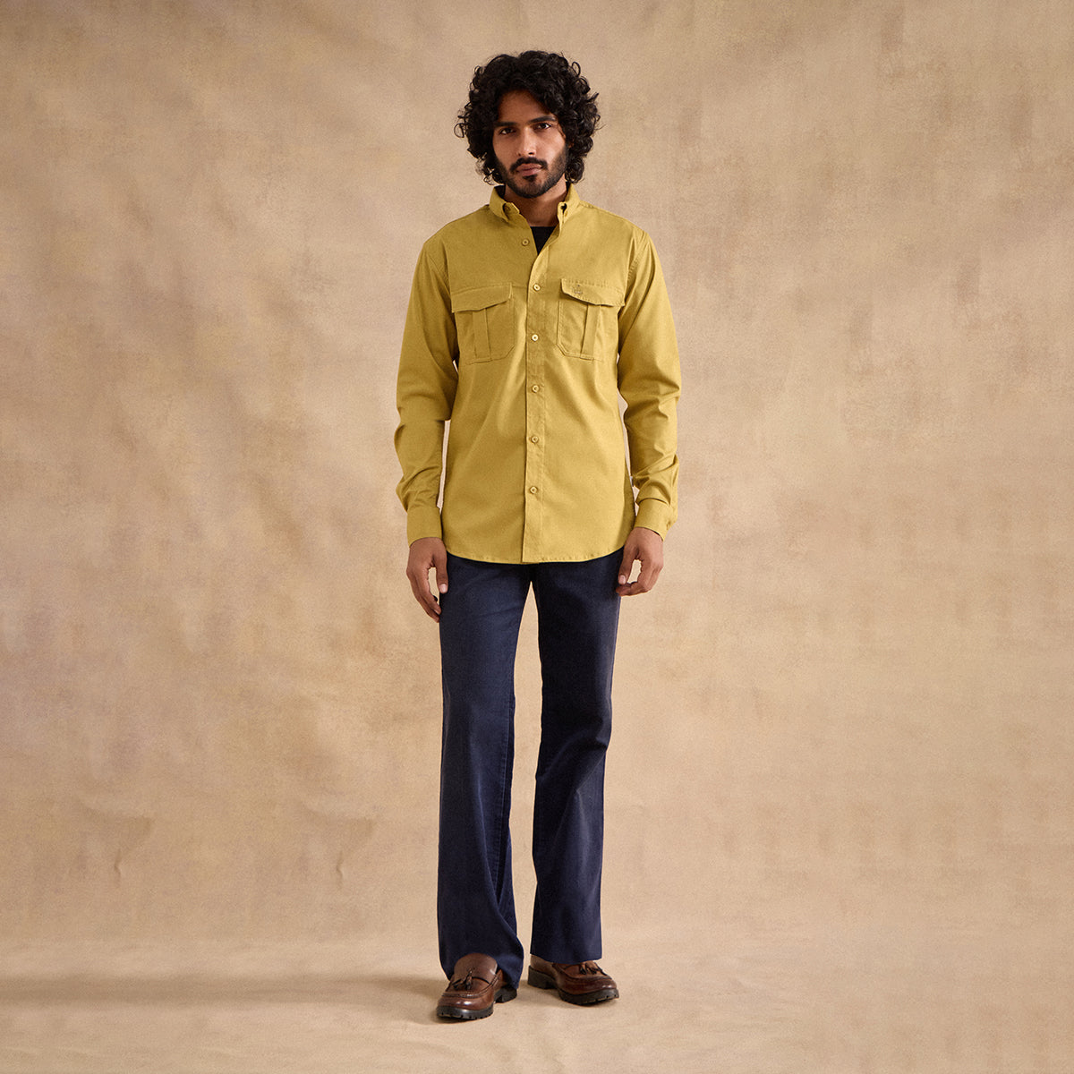 Charlie Shirt - Mustard Green
